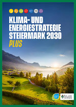 Titelbild der Klima- und Energiestrategie Steiermark 2030 plus. Berg mit Himmel im Hintergrund