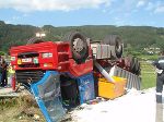 LKW-Unfall mit Ladung Branntkalk